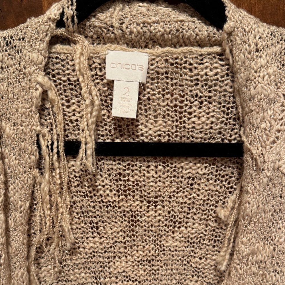 Chico's Tan Open-Front Cardigan - Picture 2 of 8